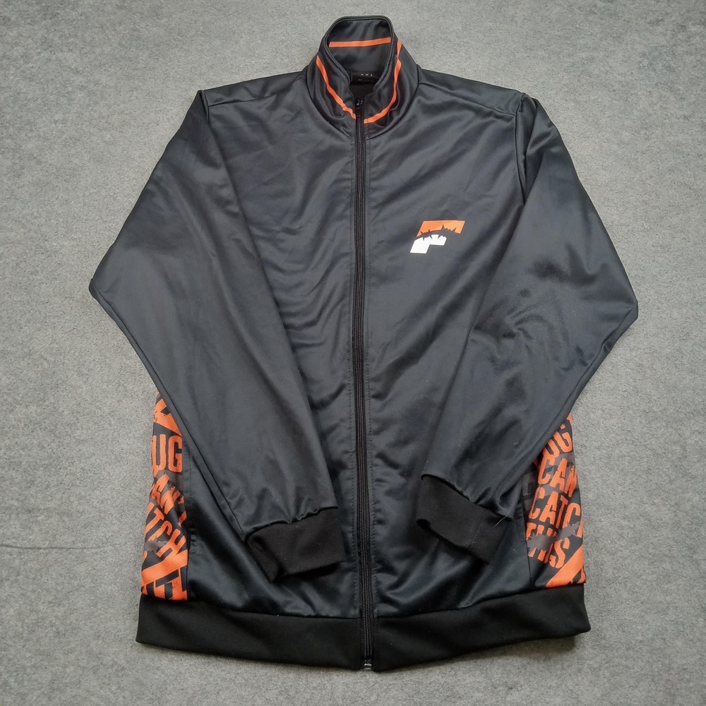 Meta Jacket Mens Large Black Track Full Zip Colorblock Lightweight‎ USA Athletic